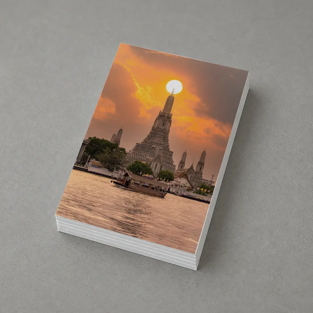 Wat Arun Temple Bangkok Sunset River View – Postcards