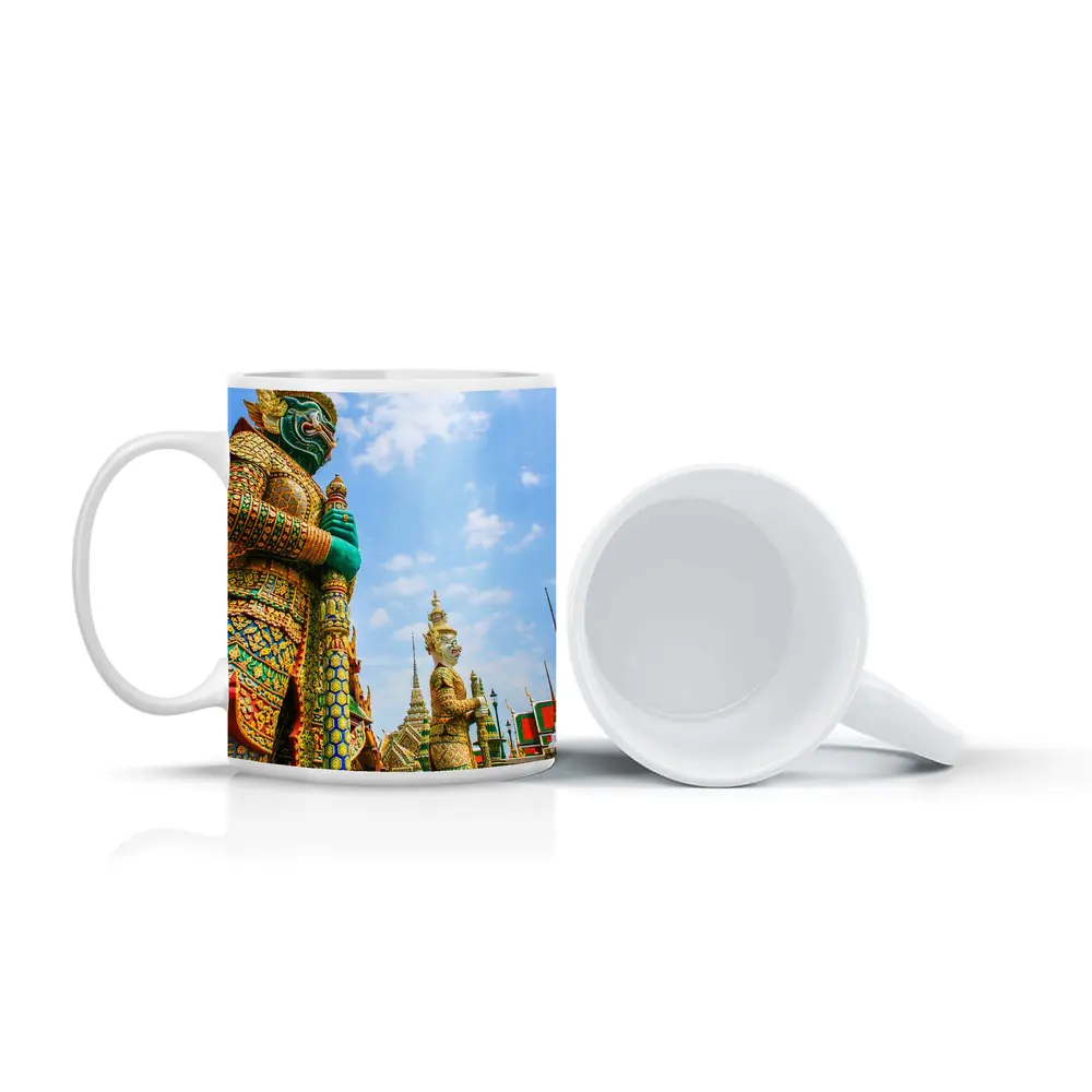 Thai Temple Guardian Statues Blue Sky – Mugs