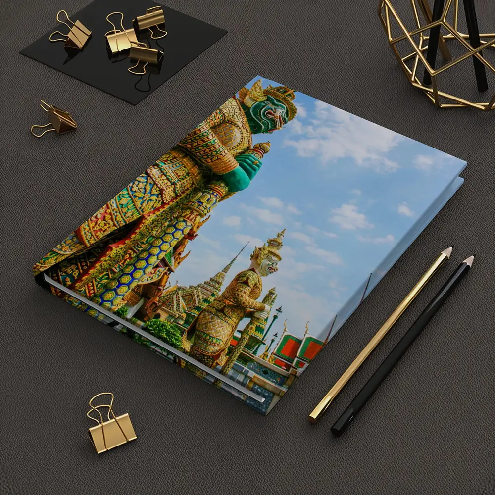 Thai Temple Guardian Statues Blue Sky – Notebooks