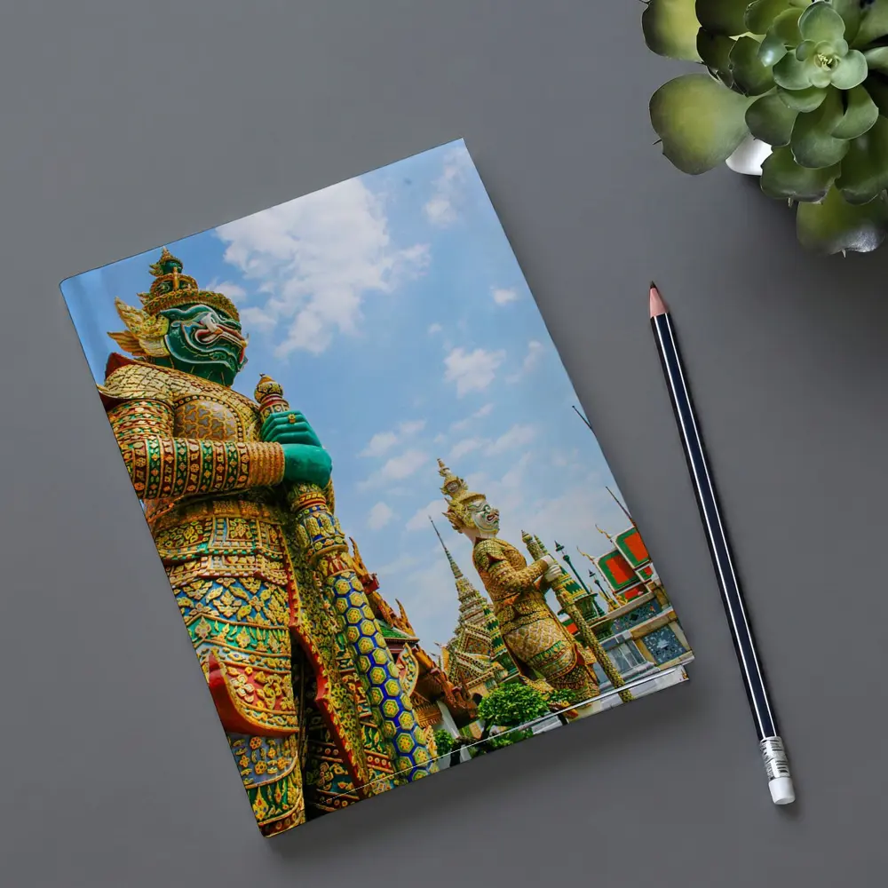 Thai Temple Guardian Statues Blue Sky – Notebooks