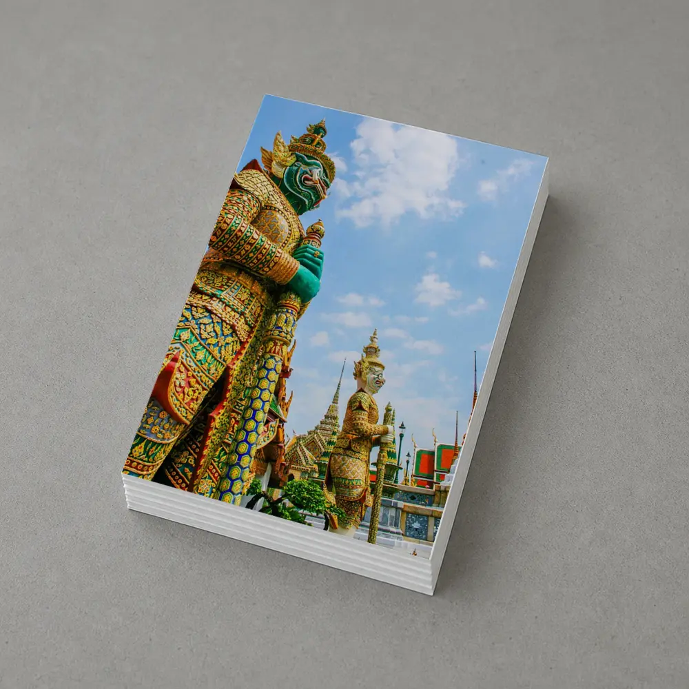 Thai Temple Guardian Statues Blue Sky – Postcards