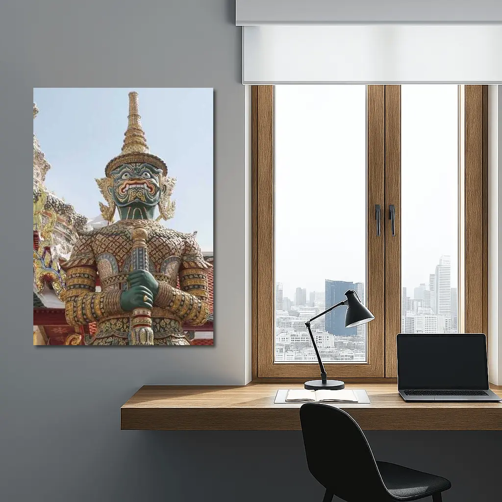 Thai Temple Guardian Demon Statue Bangkok – Wall Art