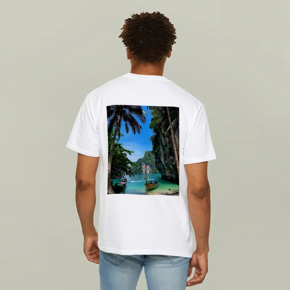 Thailand Longtail Boats Turquoise Bay Cliffs – T-Shirts