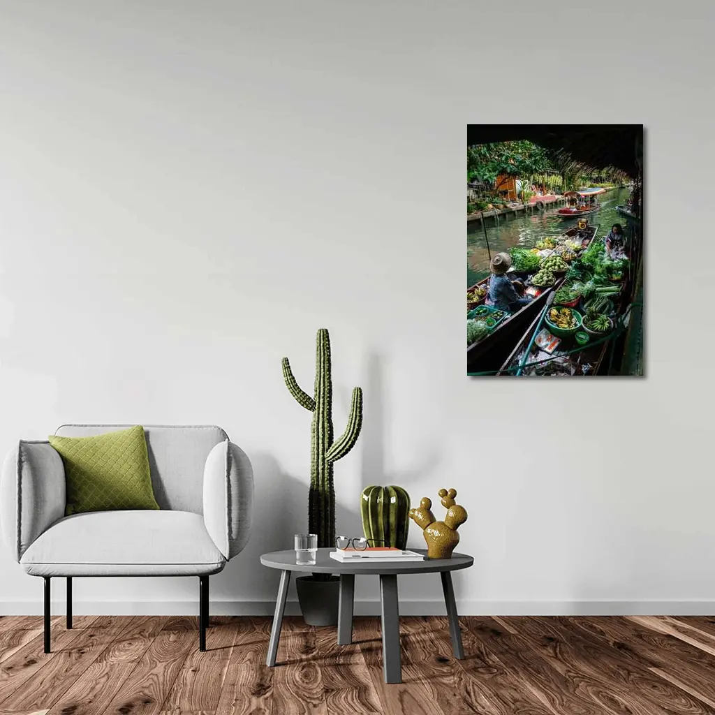 Thai Floating Market Canal Boats Vendors – Wall Art