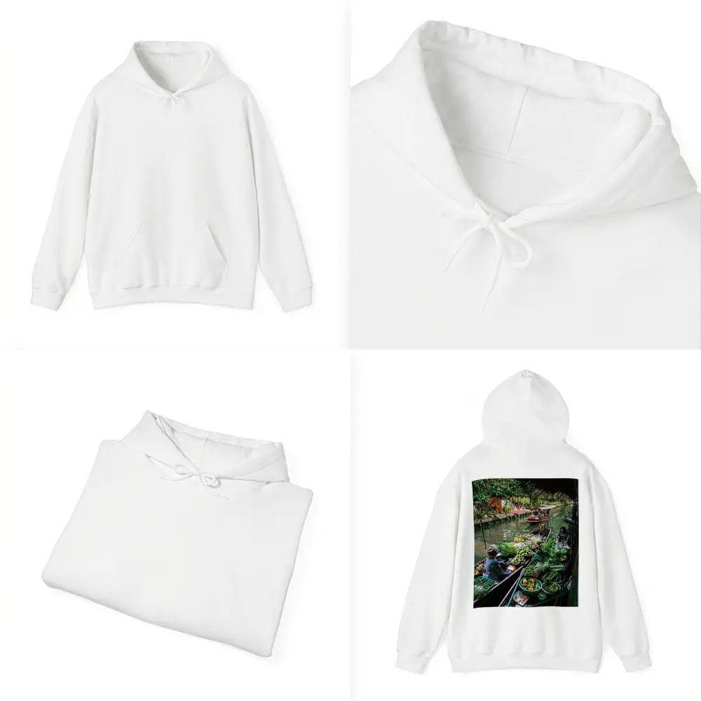 Thai Floating Market Canal Boats Vendors – Hoodies