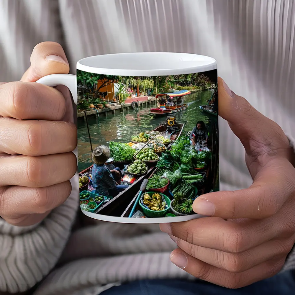 Thai Floating Market Canal Boats Vendors – Mugs
