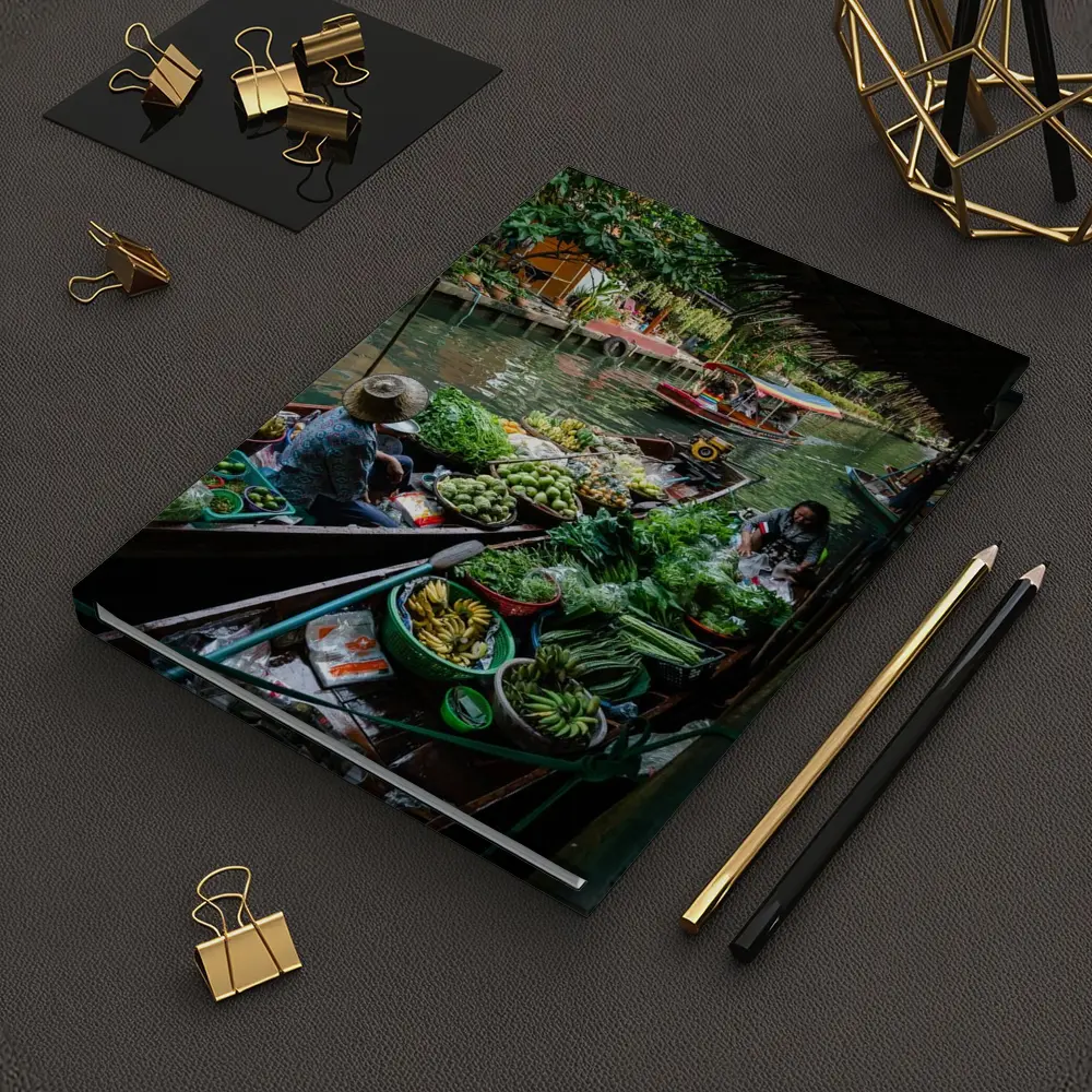 Thai Floating Market Canal Boats Vendors – Notebooks
