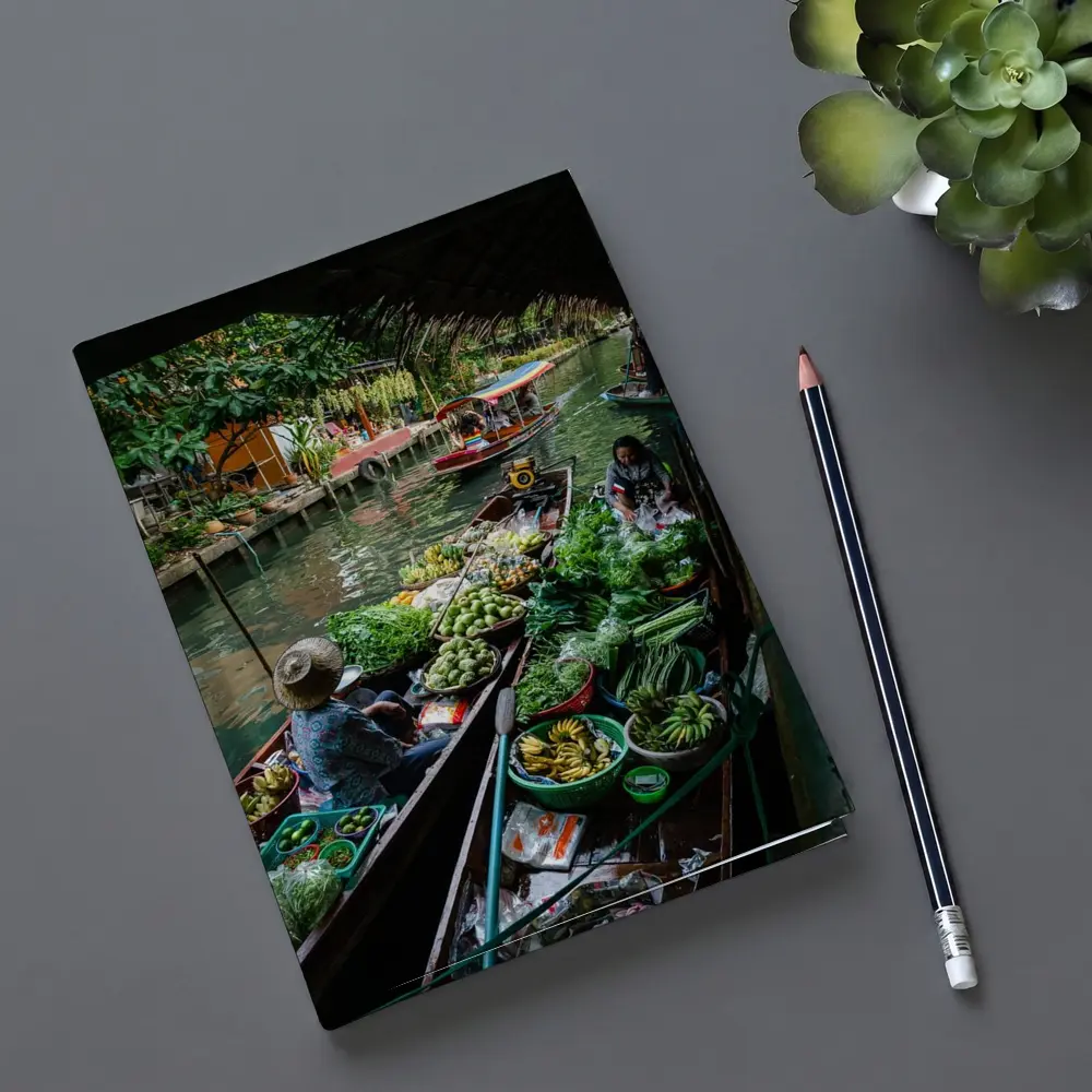Thai Floating Market Canal Boats Vendors – Notebooks