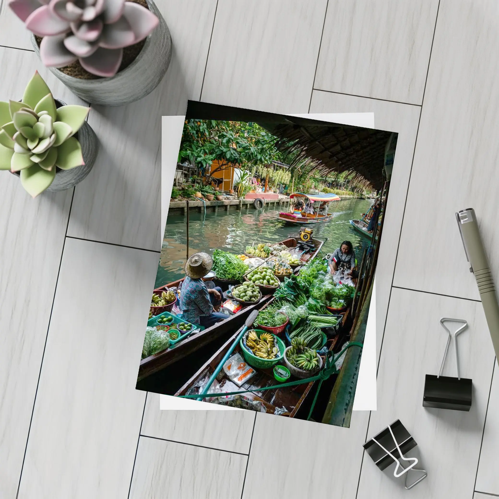 Thai Floating Market Canal Boats Vendors – Postcards