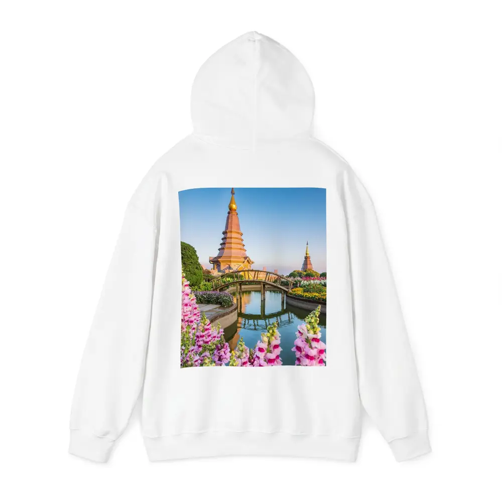 Thai Pagoda Garden Pink Foxglove Flowers – Hoodies