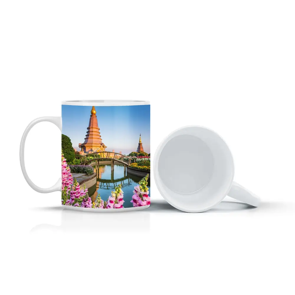 Thai Pagoda Garden Pink Foxglove Flowers – Mugs