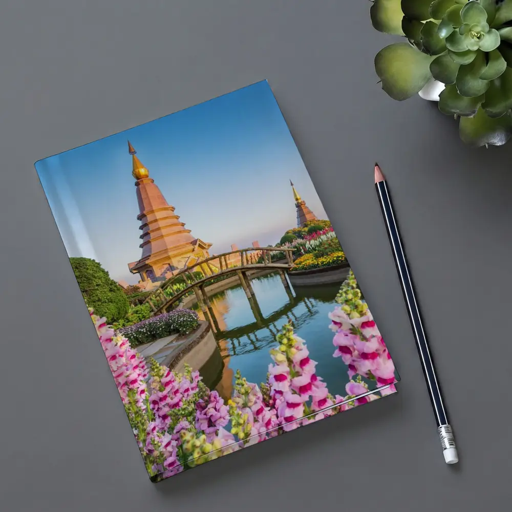 Thai Pagoda Garden Pink Foxglove Flowers – Notebooks
