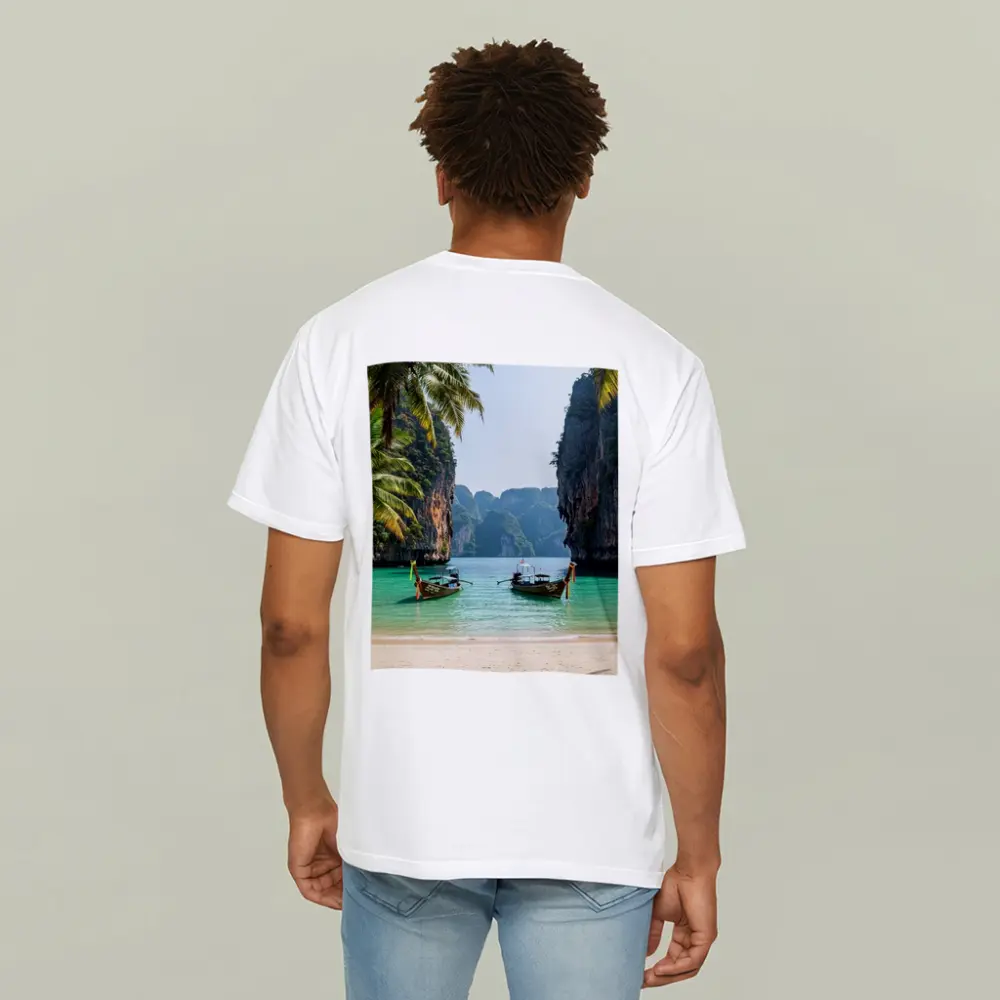 Thailand Longtail Boats Turquoise Bay Cliffs – T-Shirts