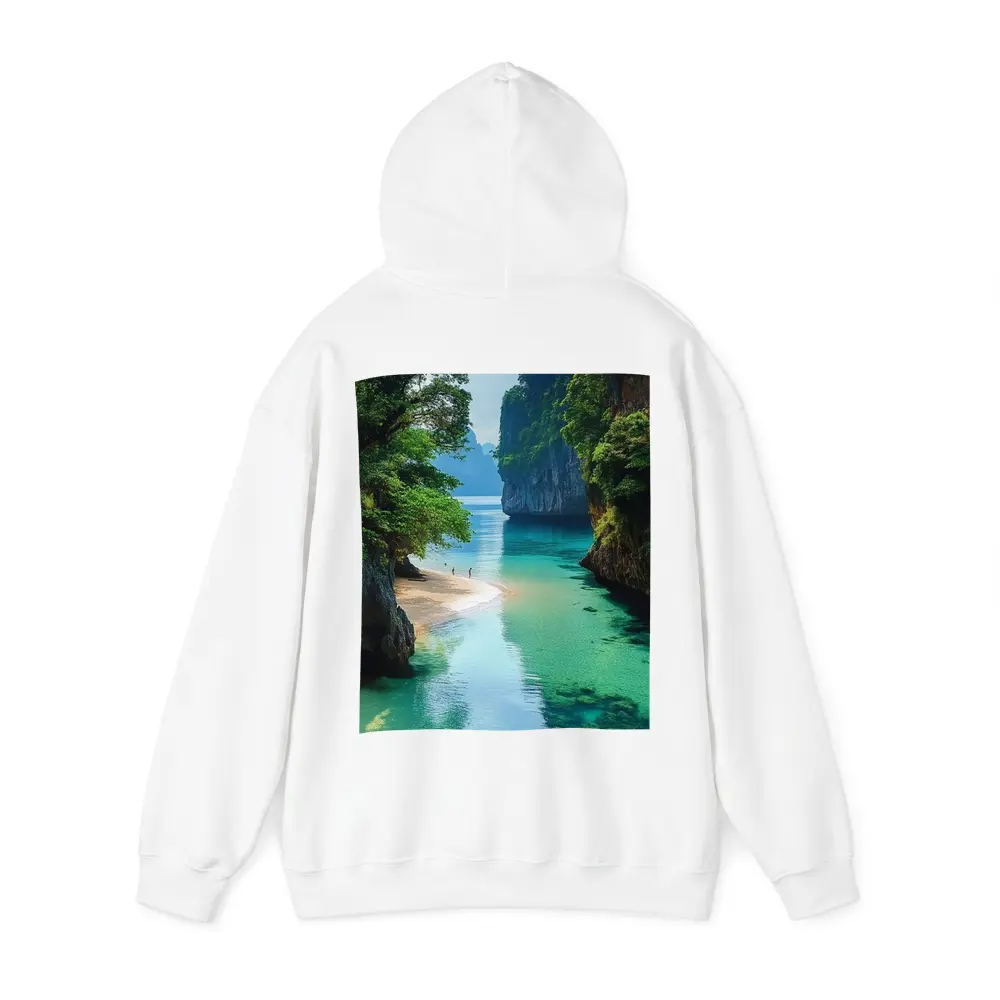 Tropical Beach Cove Turquoise Water Limestone Cliffs – Hoodies