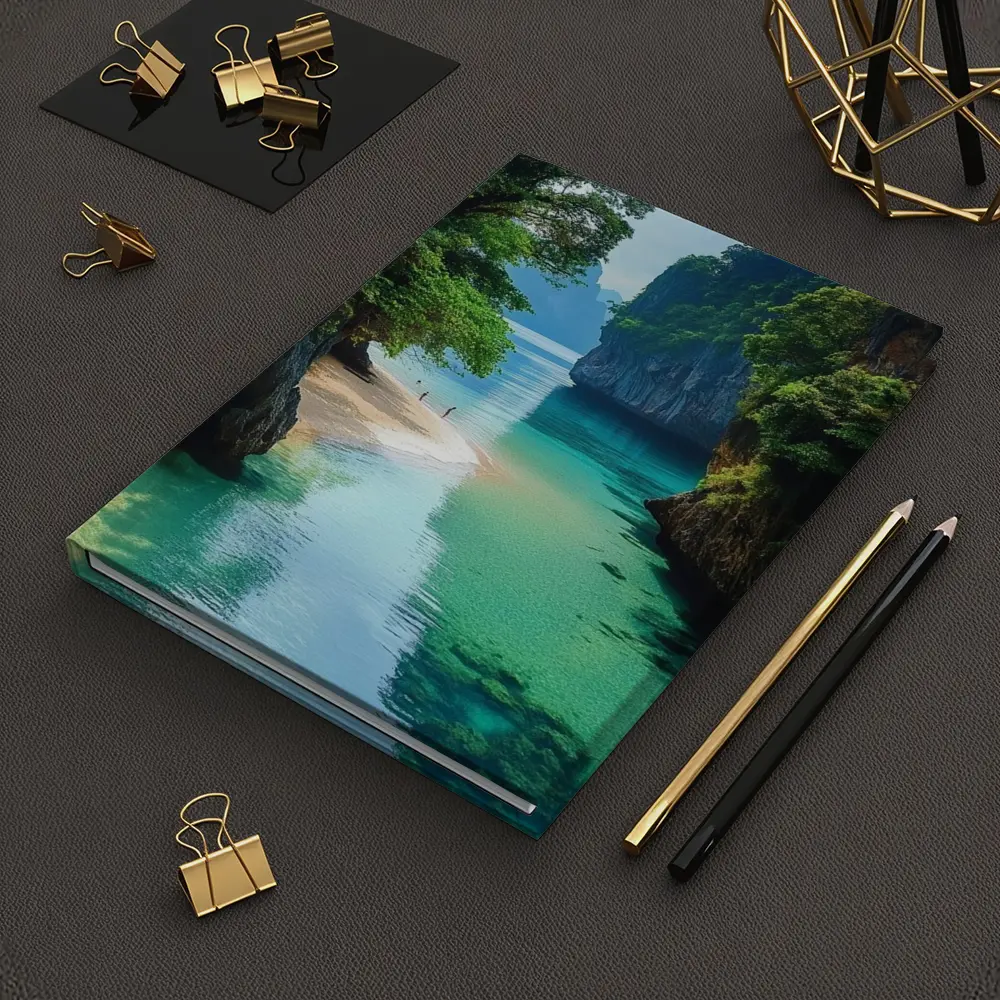 Tropical Beach Cove Turquoise Water Limestone Cliffs – Notebooks