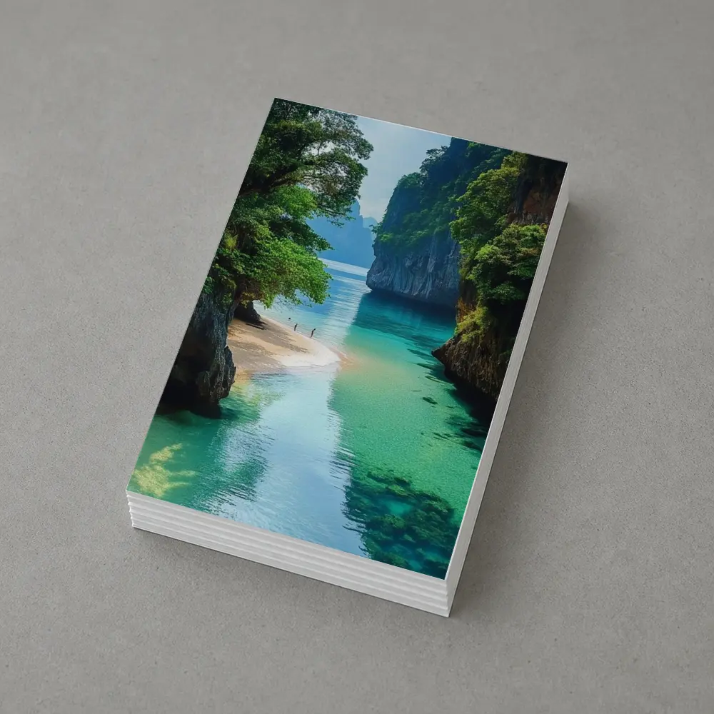 Tropical Beach Cove Turquoise Water Limestone Cliffs – Postcards