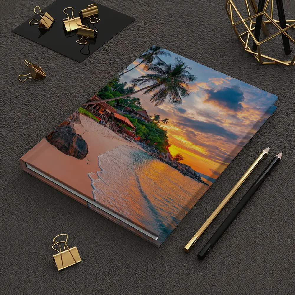 Tropical Beach Sunset Palm Trees Resort – Notebooks