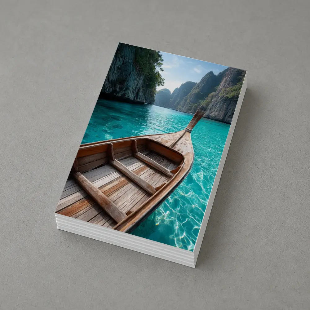 Wooden Longtail Boat Turquoise Thailand Lagoon – Postcards