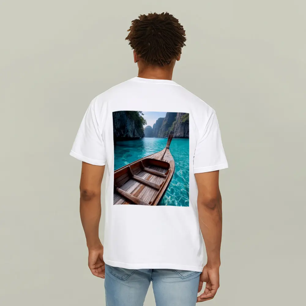 Wooden Longtail Boat Turquoise Thailand Lagoon – T-Shirts