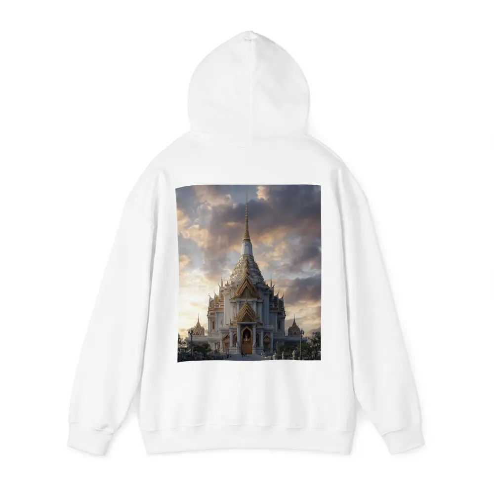 White Gold Thai Temple Dramatic Cloudy Sky – Hoodies