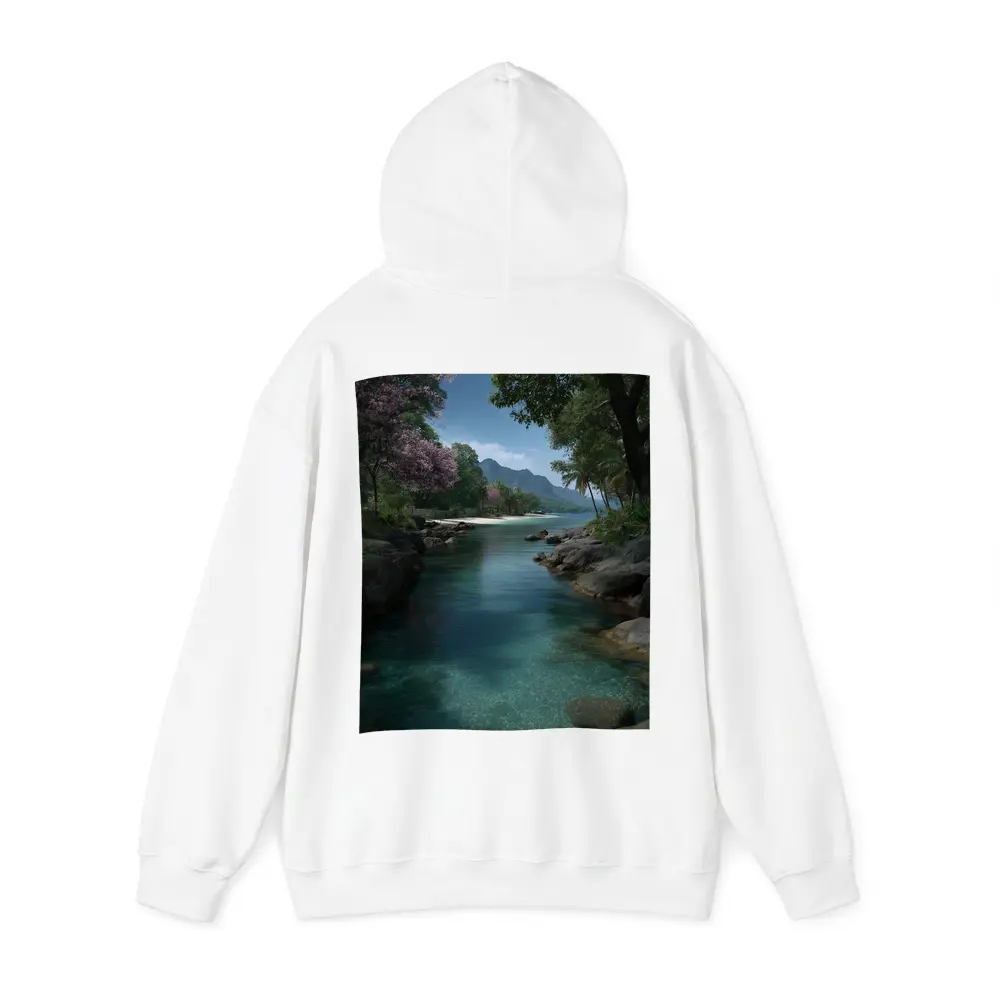 Tropical River Clear Water Mountain Background – Hoodies