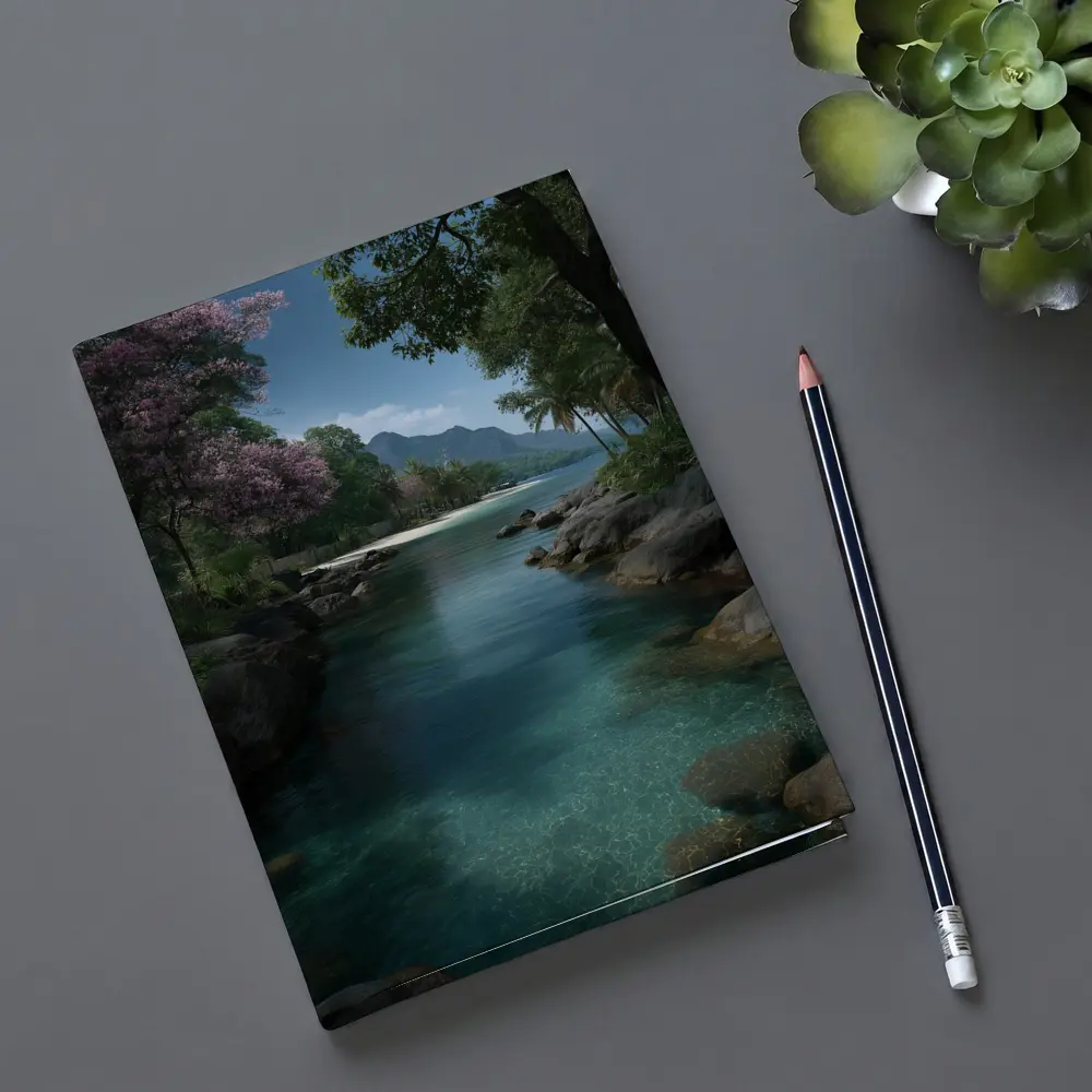 Tropical River Clear Water Mountain Background – Notebooks