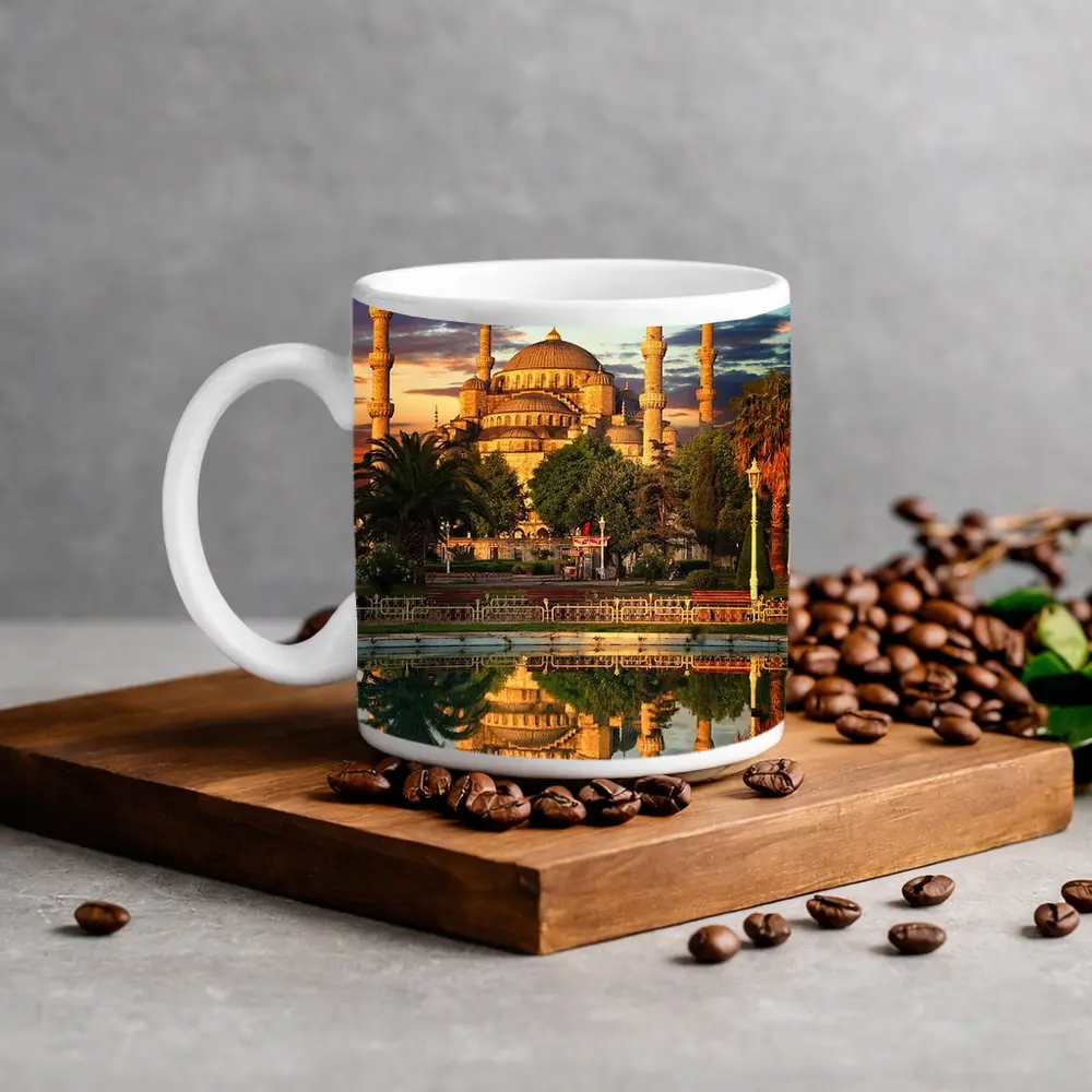 Blue Mosque Istanbul Reflection Dramatic Sky – Mugs