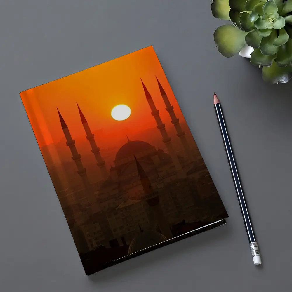 Istanbul Mosque Silhouette Fiery Sunset Sky – Notebooks