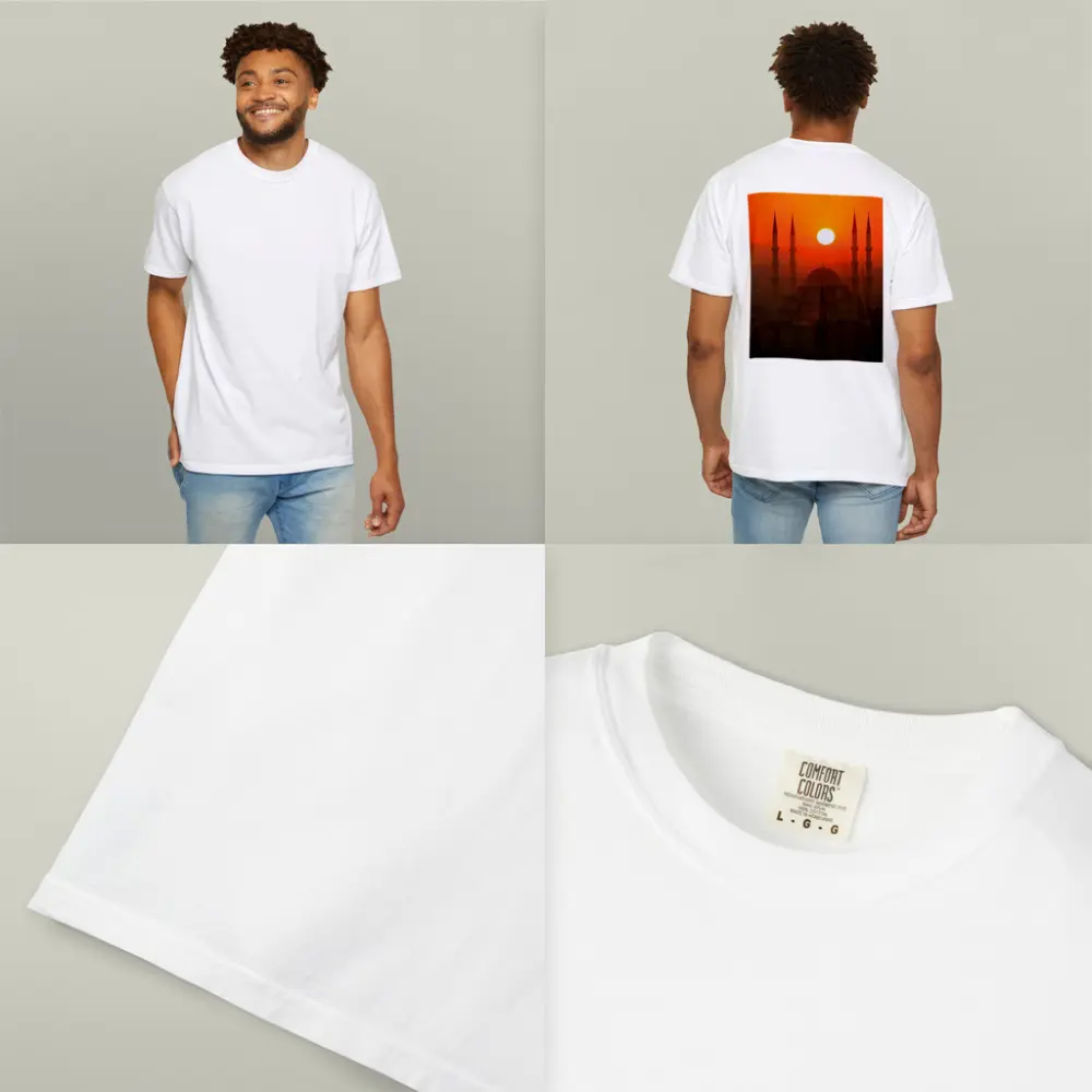 Istanbul Mosque Silhouette Fiery Sunset Sky – T-Shirts