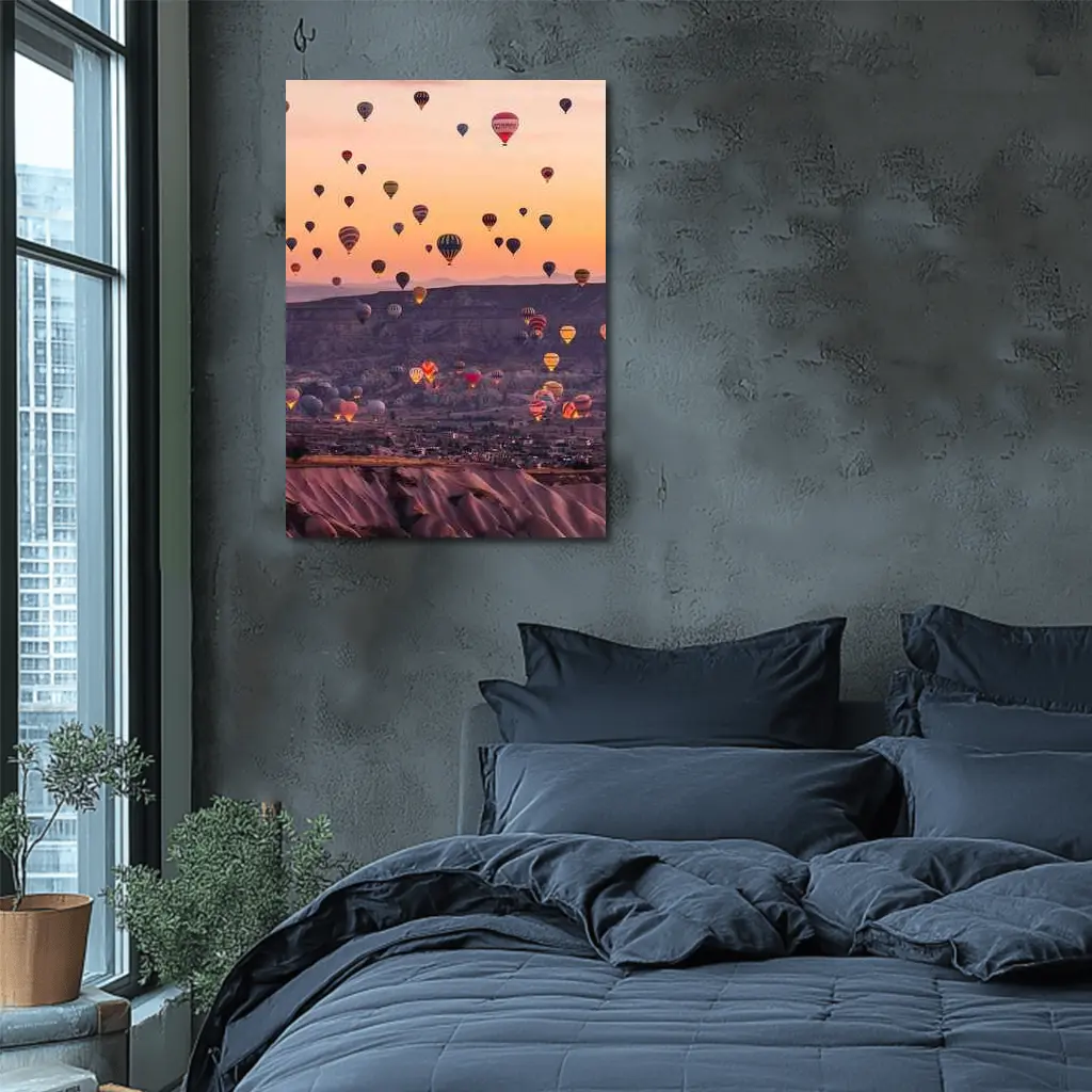 Hot Air Balloons Over Cappadocia Sunrise Sky – Wall Art