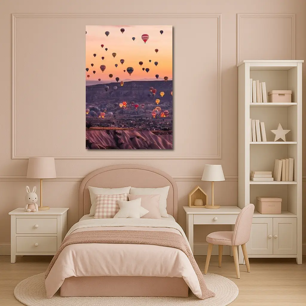Hot Air Balloons Over Cappadocia Sunrise Sky – Wall Art