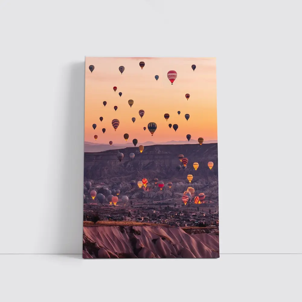 Hot Air Balloons Over Cappadocia Sunrise Sky – Wall Art