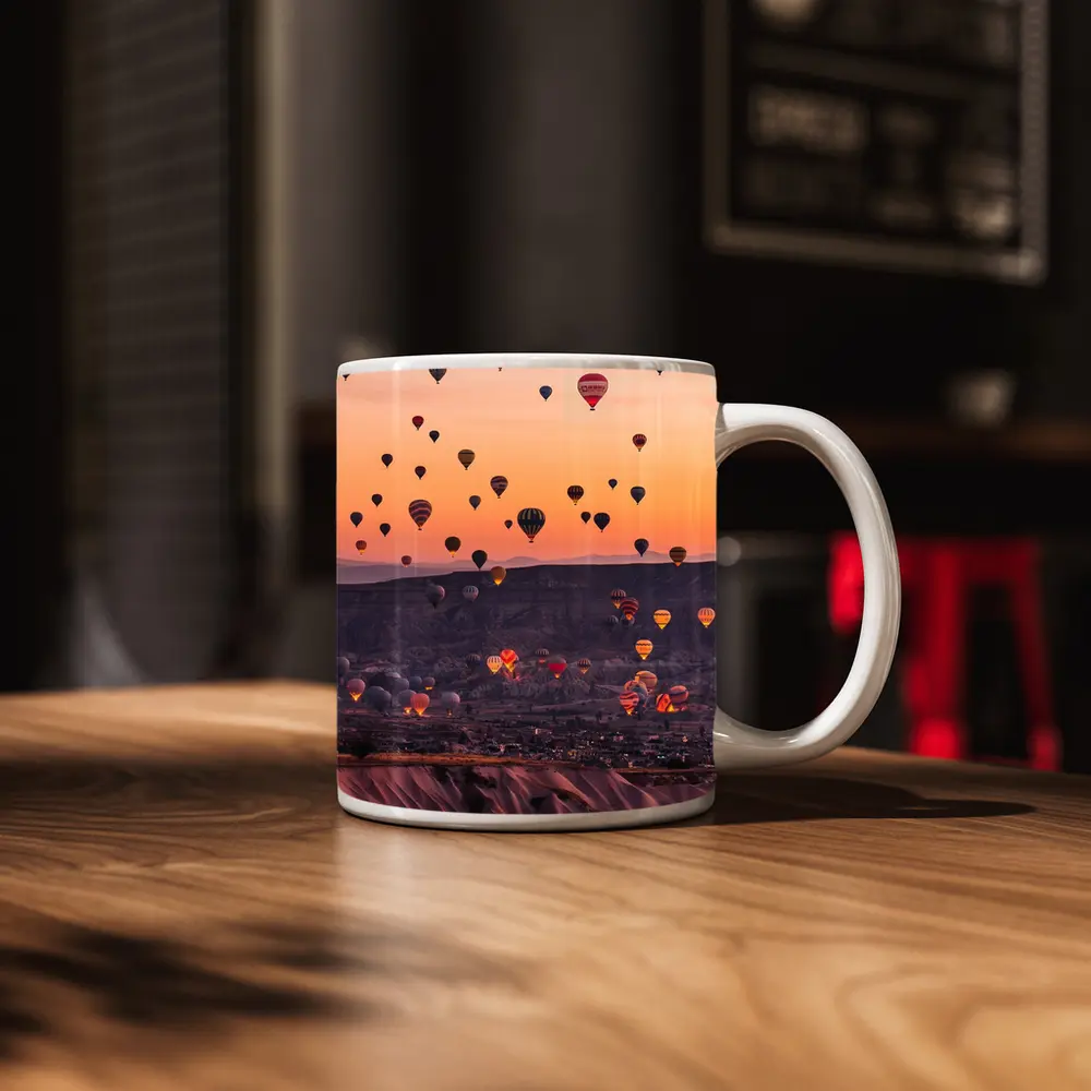 Hot Air Balloons Over Cappadocia Sunrise Sky – Mugs