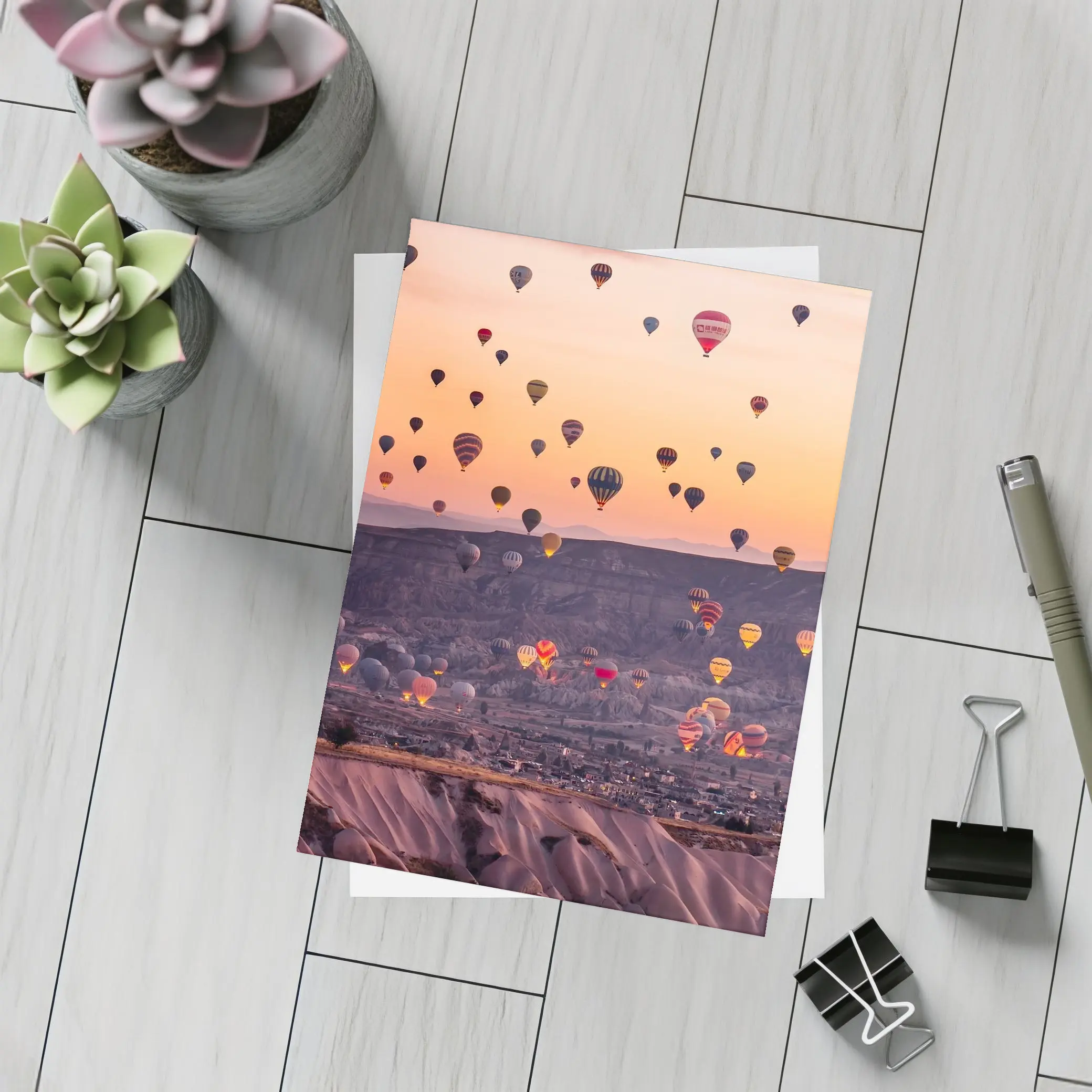 Hot Air Balloons Over Cappadocia Sunrise Sky – Postcards