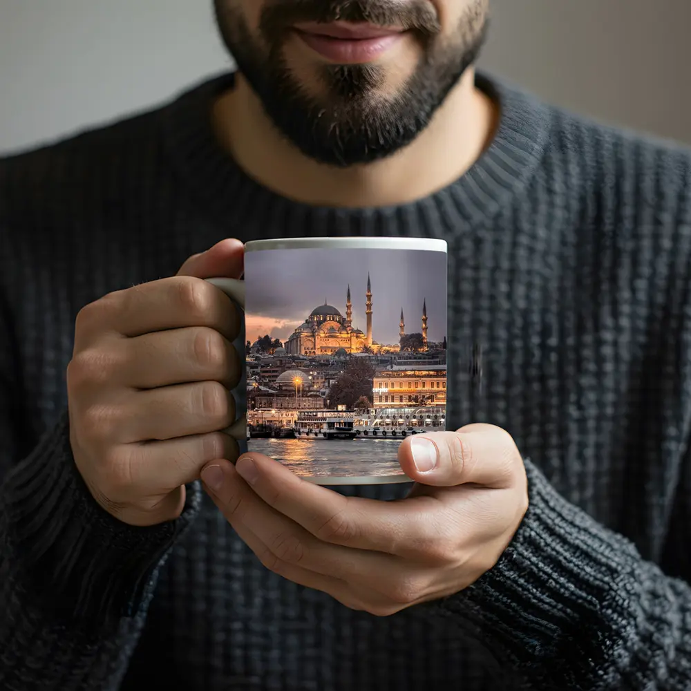 Istanbul Suleymaniye Mosque Golden Dusk Waterfront – Mugs