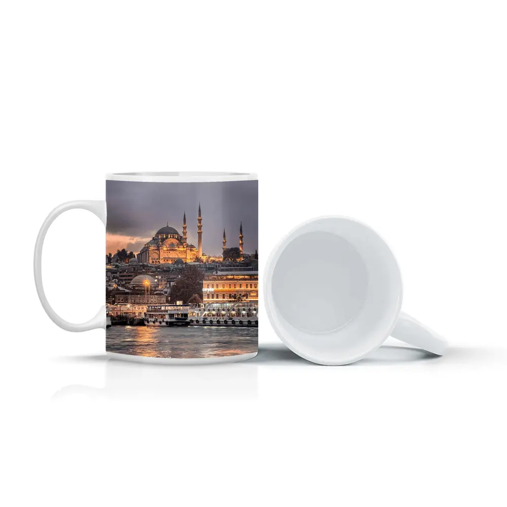 Istanbul Suleymaniye Mosque Golden Dusk Waterfront – Mugs