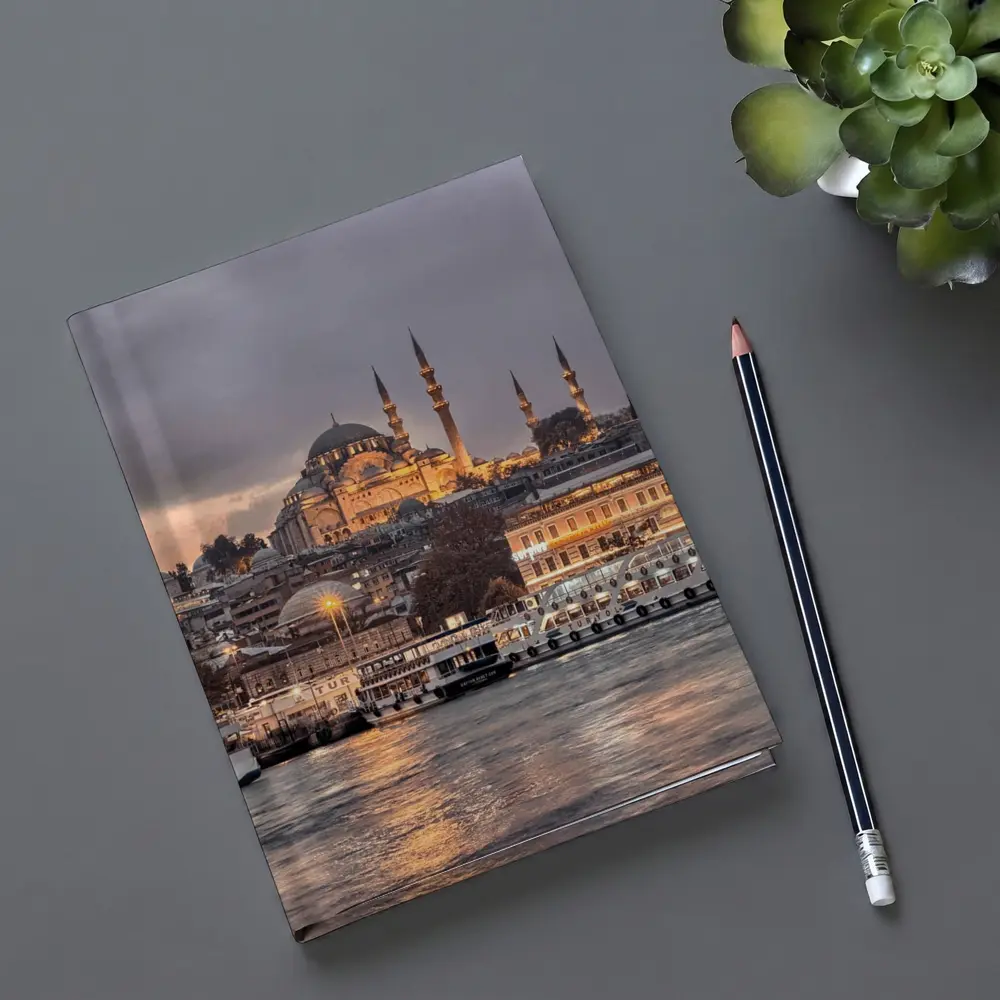Istanbul Suleymaniye Mosque Golden Dusk Waterfront – Notebooks