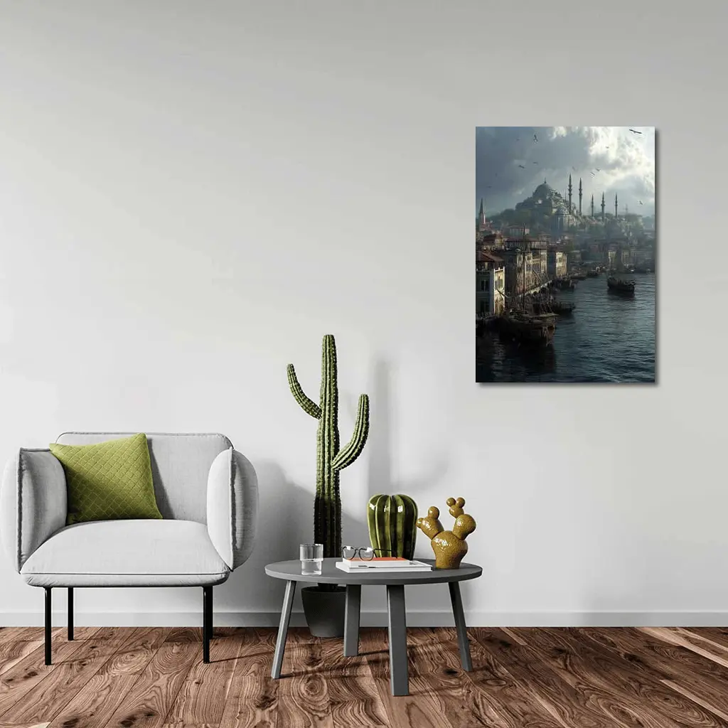 Istanbul Turkey Historic Waterfront Mosque Skyline – Wall Art