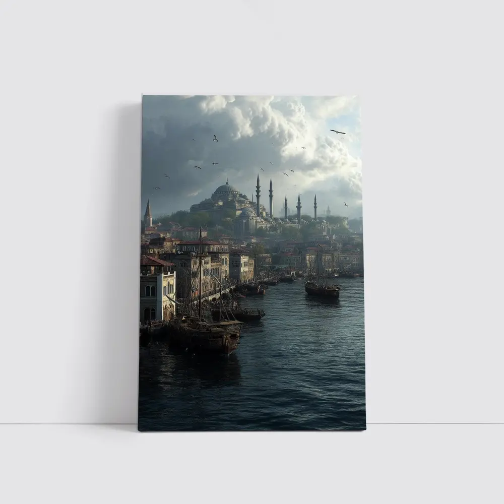 Istanbul Turkey Historic Waterfront Mosque Skyline – Wall Art