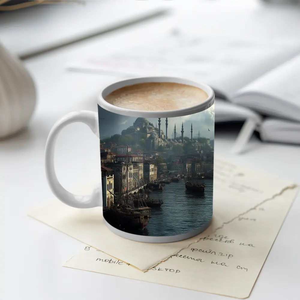 Istanbul Turkey Historic Waterfront Mosque Skyline – Mugs