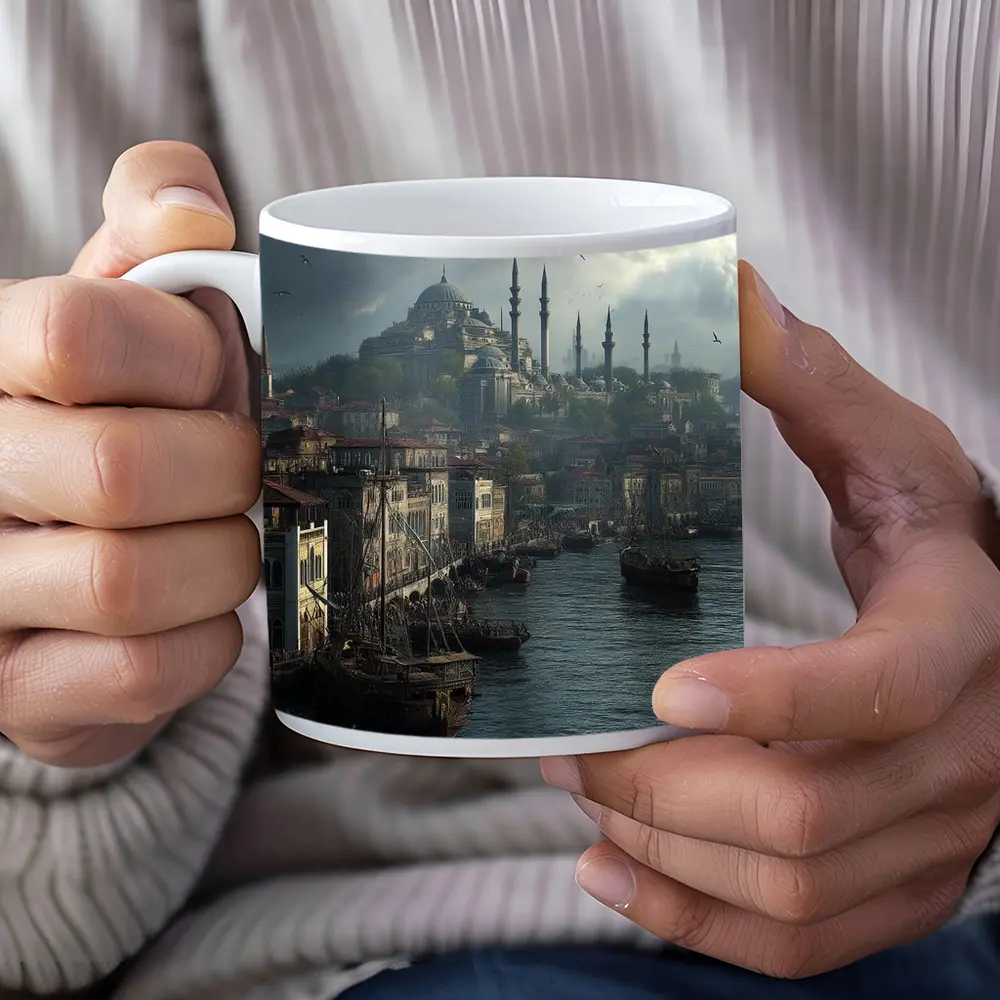 Istanbul Turkey Historic Waterfront Mosque Skyline – Mugs