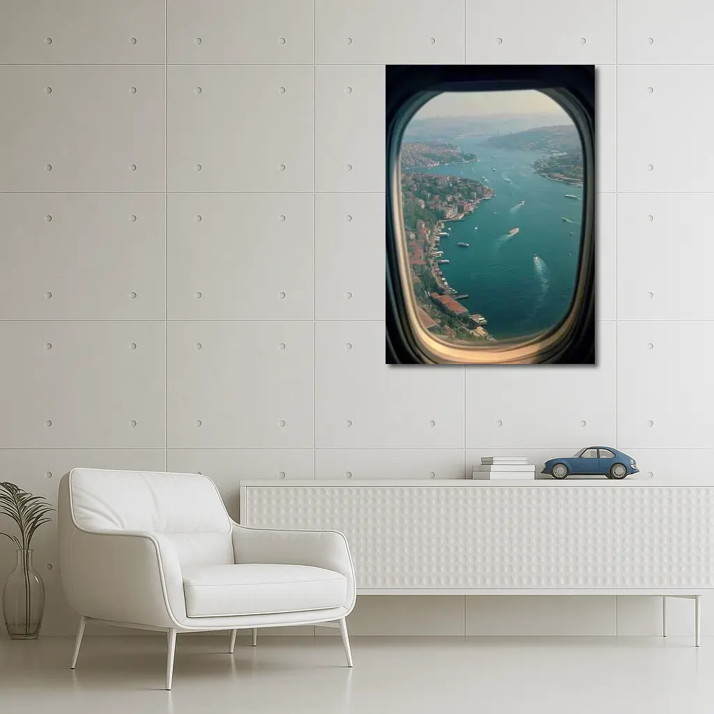 Istanbul Bosphorus Aerial View Airplane Window – Wall Art