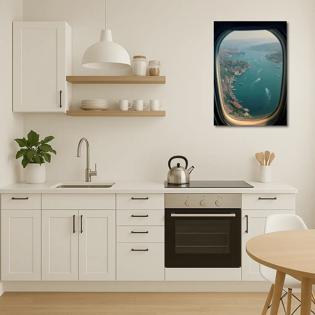 Istanbul Bosphorus Aerial View Airplane Window – Wall Art