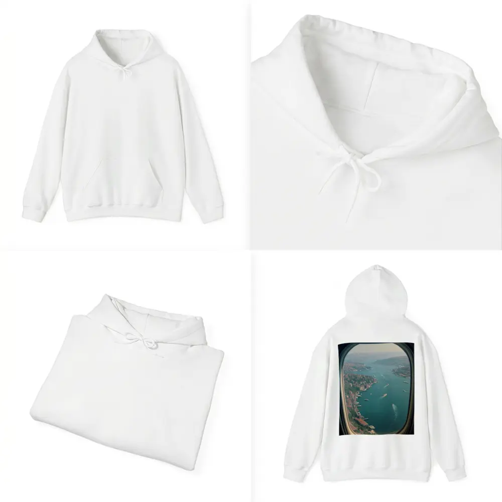 Istanbul Bosphorus Aerial View Airplane Window – Hoodies