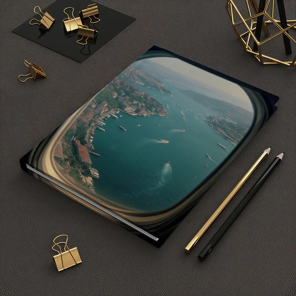 Istanbul Bosphorus Aerial View Airplane Window – Notebooks
