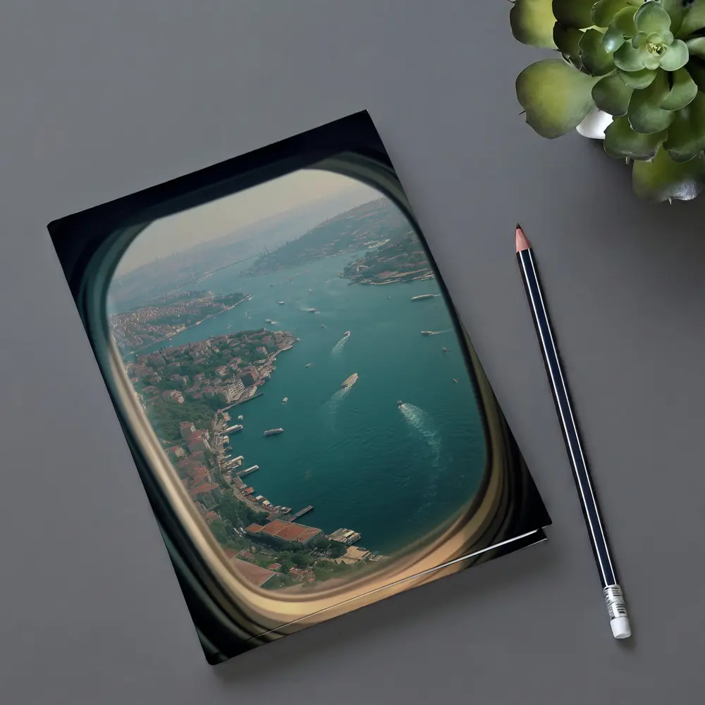 Istanbul Bosphorus Aerial View Airplane Window – Notebooks