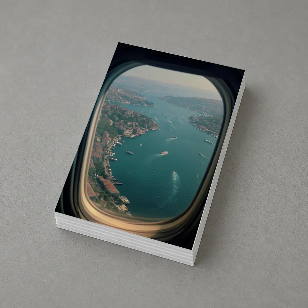 Istanbul Bosphorus Aerial View Airplane Window – Postcards