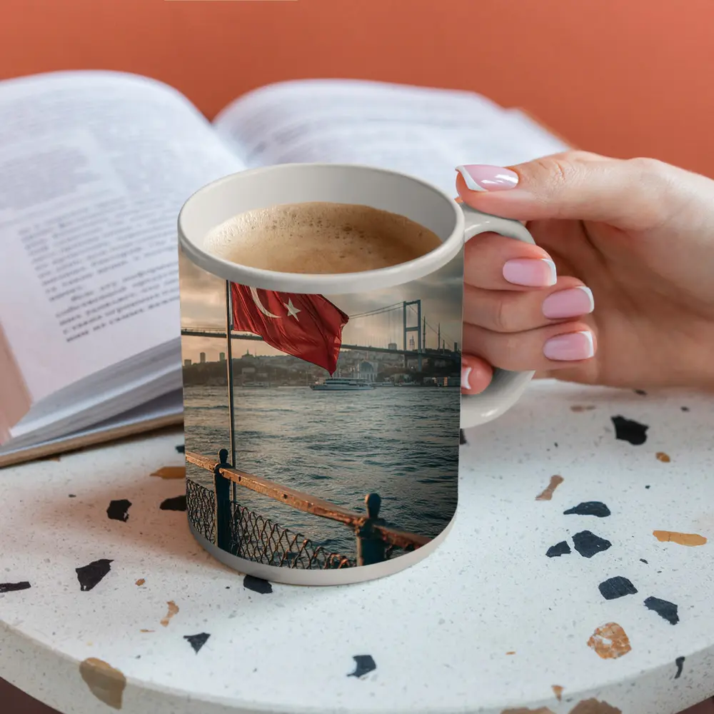 Turkish Flag Over Bosphorus Bridge Istanbul – Mugs