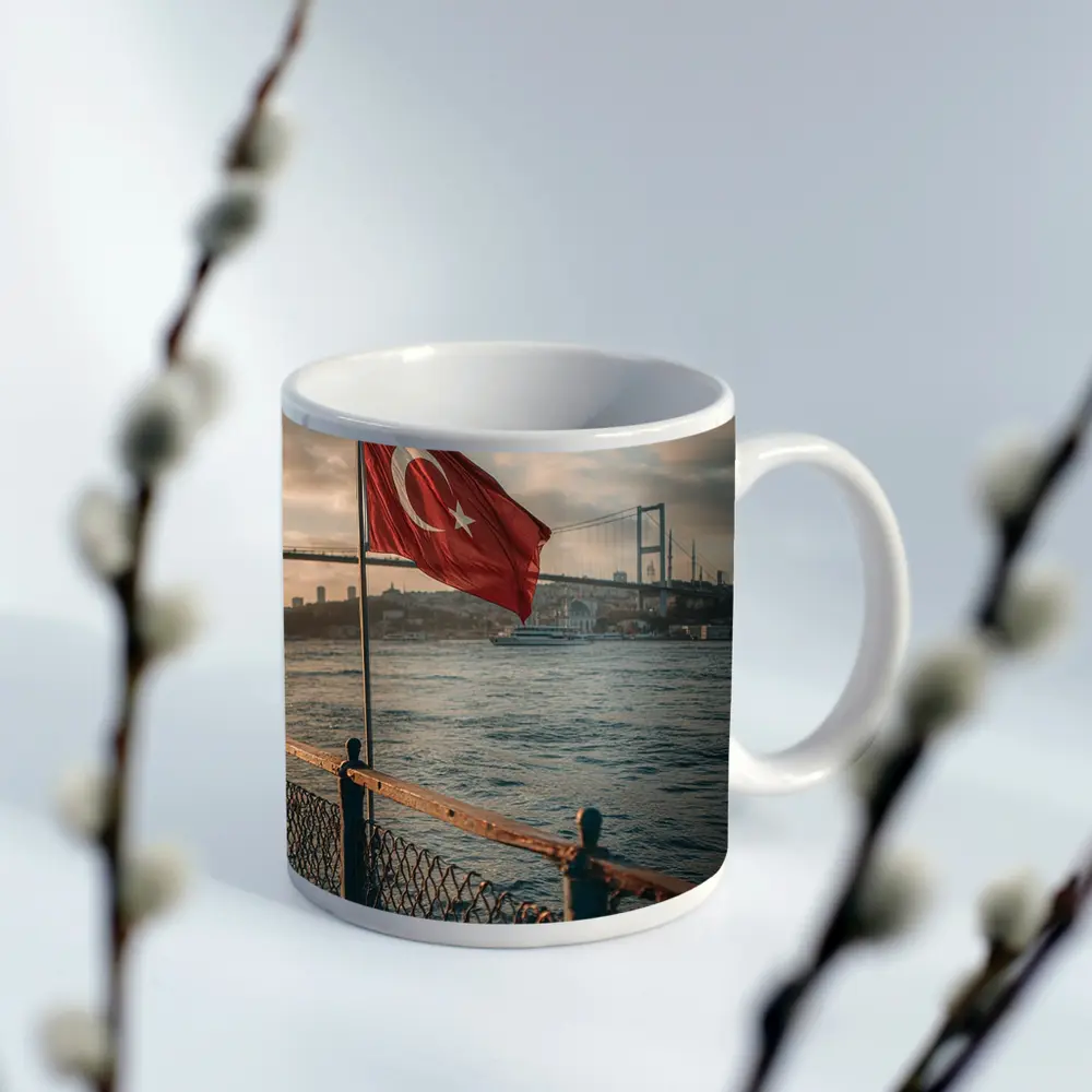 Turkish Flag Over Bosphorus Bridge Istanbul – Mugs