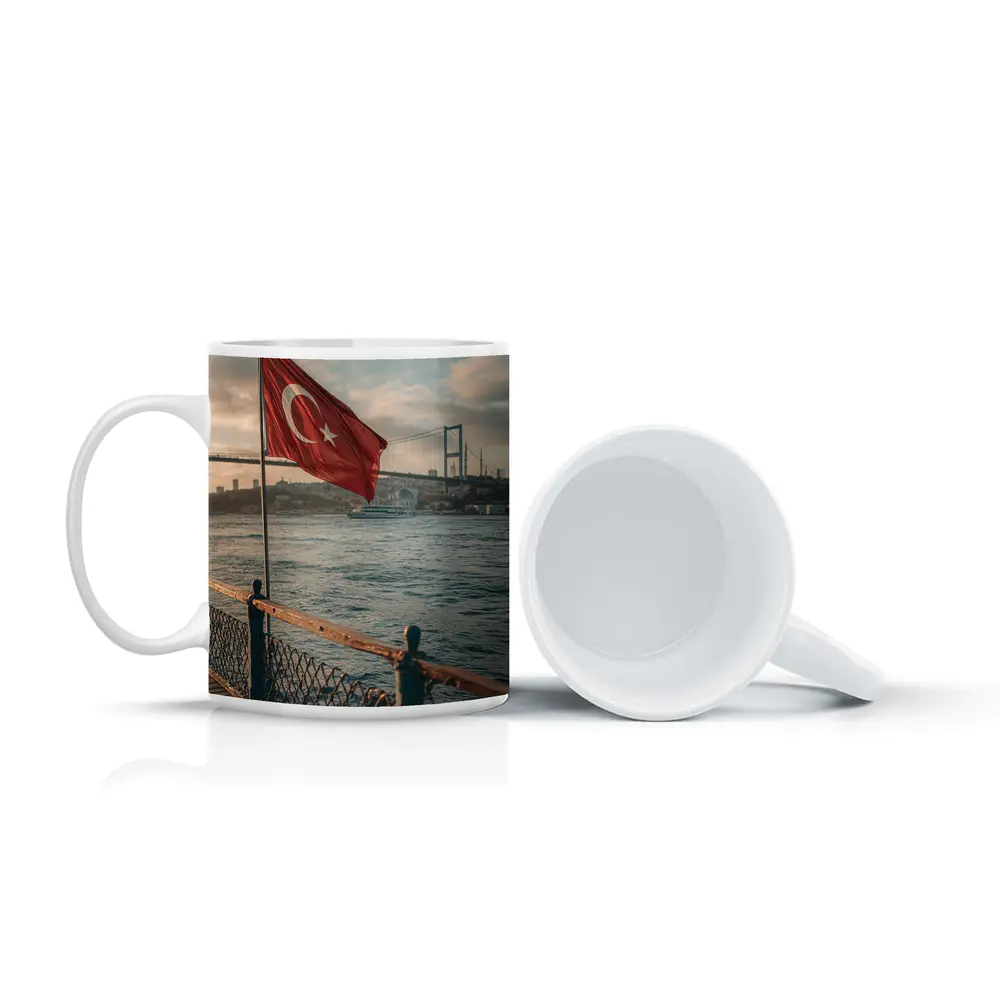 Turkish Flag Over Bosphorus Bridge Istanbul – Mugs